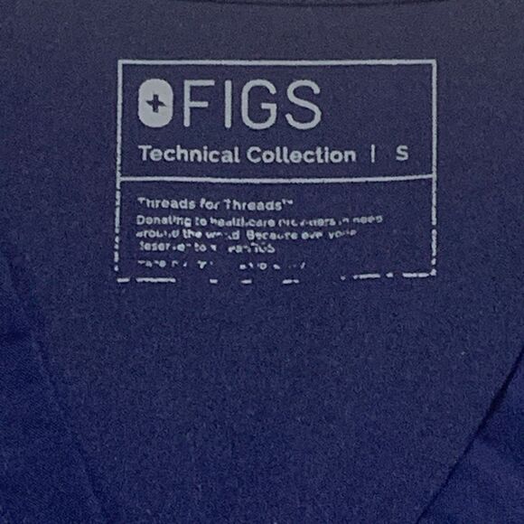 Figs Technical Collection Womens Small Navy Blue Casma Scrub Top Style# FW1100 * - Picture 2 of 5